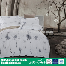 Ropa de cama del hotel / venta al por mayor 200TC juego de cama de algodón, funda de almohada azul funda nórdica
